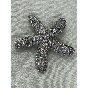 Starfish Pin Brooch Gorgeous Clear Rhinestone Crystal